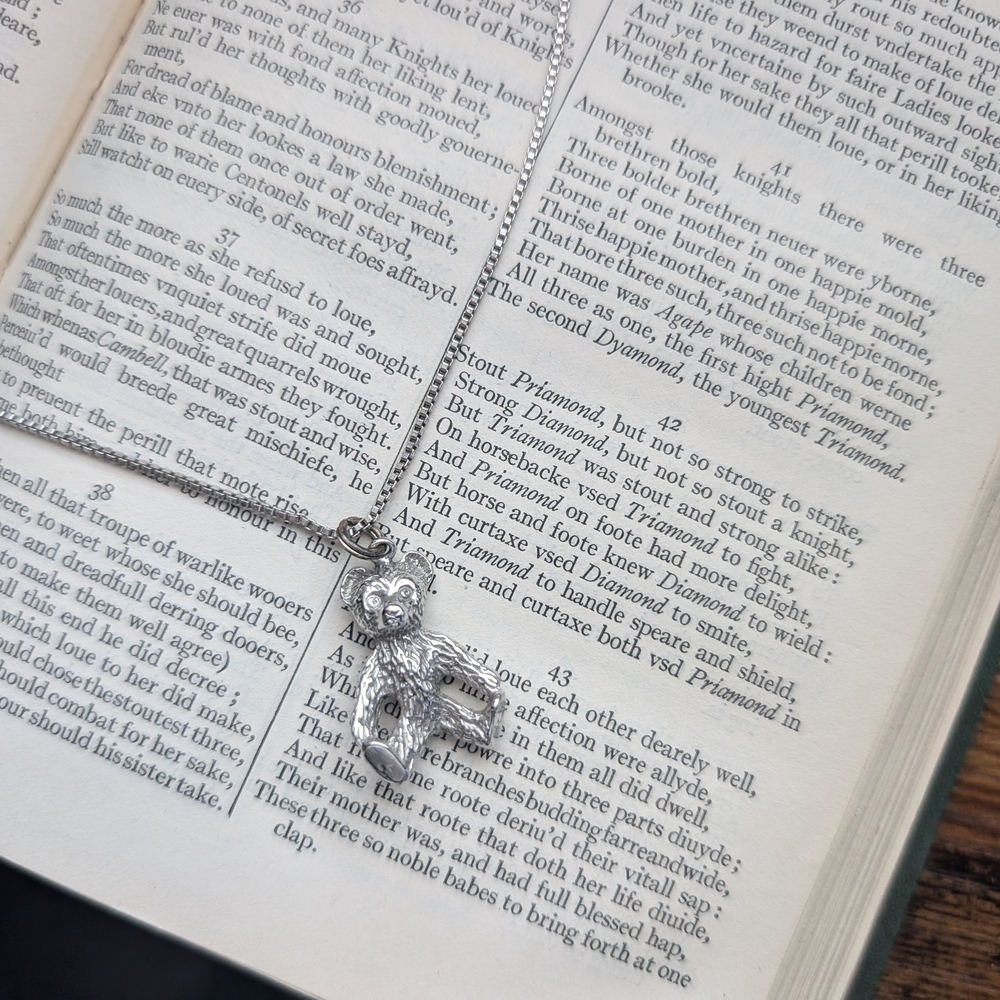 Silver Bear Pendant Necklace